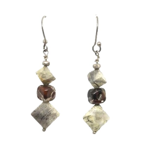 Cube Stone Earrings - Picture 1 of 4